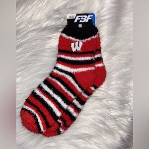 NWT Wisconsin Badgers fluffy warm socks one size fits most